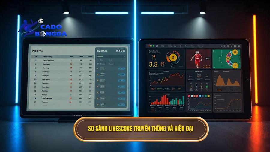 Bảng so sánh tính năng Livescore truyền thống và Livescore hiện đại